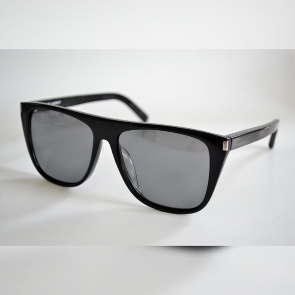 Saint Laurent SL 1/F Black/Solver 002 Sunglasses - Picture 1 of 8